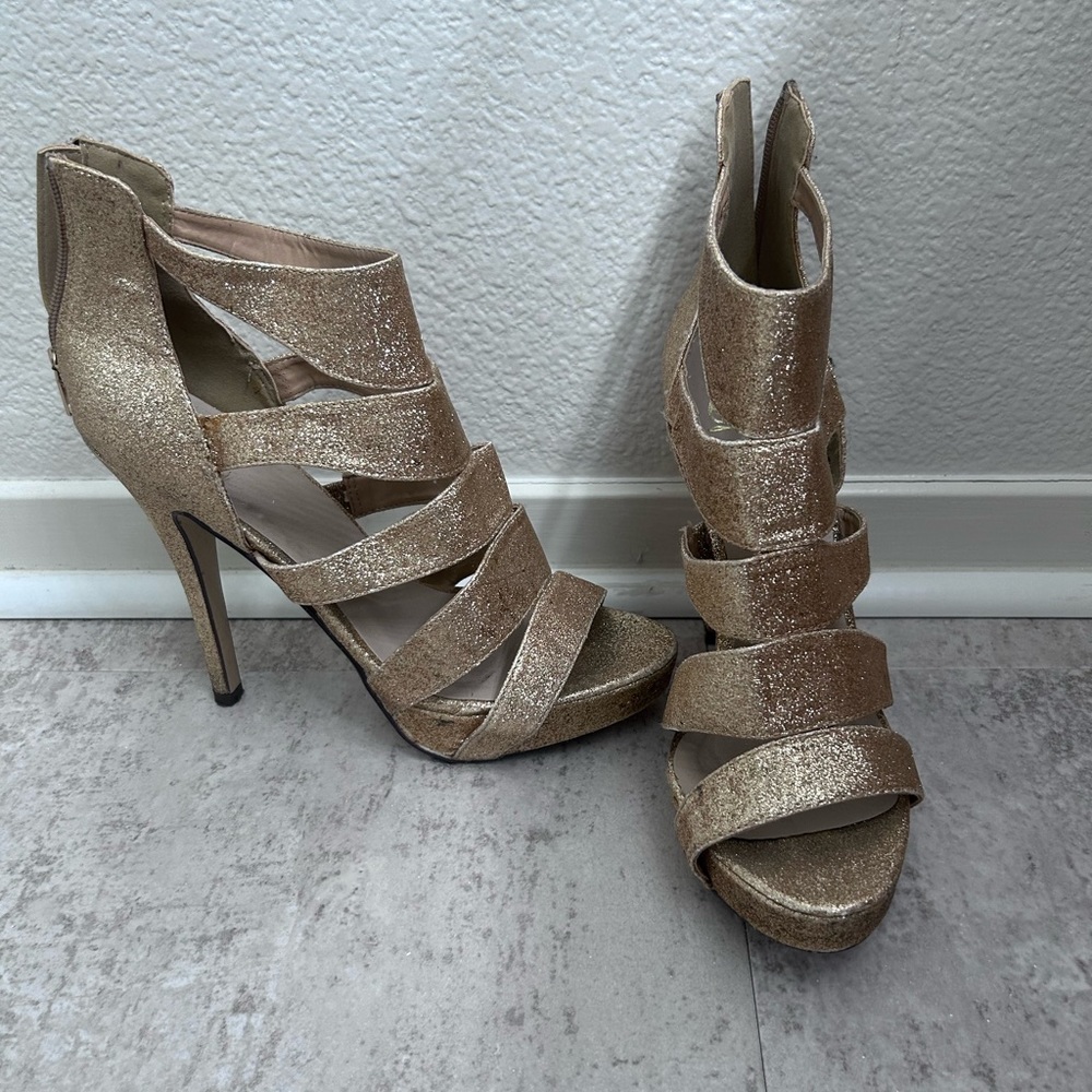 Gold Aldo heels